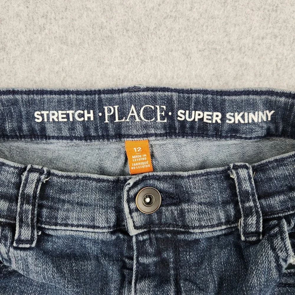 The Children's Place Super Skinny Jeans Kids 12 Blue Denim Stretch Medium Wash